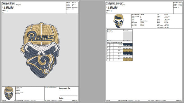 Los Angeles Rams Logo Embroidery, NFL football embroidery, Machine Embroidery Design, 4 File sizes- Instant Download & PDF File