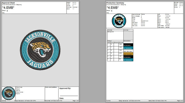 Jacksonville Jaguars Logo Embroidery, NFL football embroidery, Machine Embroidery Design, 4 File sizes- Instant Download & PDF File