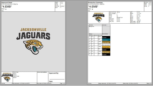 Jacksonville Jaguars Logo Embroidery, NFL football embroidery, Machine Embroidery Design, 4 File sizes- Instant Download & PDF File