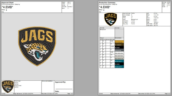 Jacksonville Jaguars Logo Embroidery, NFL football embroidery, Machine Embroidery Design, 4 File sizes- Instant Download & PDF File