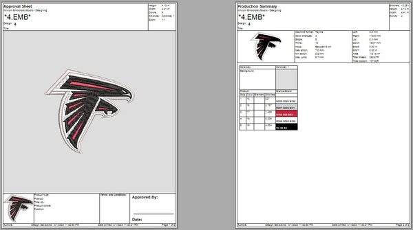 Atlanta Falcons Logo Embroidery, NFL football embroidery, Machine Embroidery Design, 4 File sizes- Instant Download & PDF File