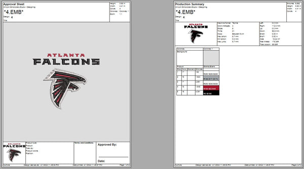 Atlanta Falcons Logo Embroidery, NFL football embroidery, Machine Embroidery Design, 4 File sizes- Instant Download & PDF File