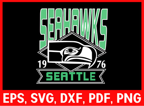 Seattle Seahawks Logo Clipart Silhouette SVG Cut File for Cricut T-shirt Digital Download