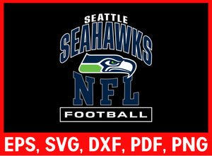 Seattle Seahawks Logo Clipart Silhouette SVG Cut File for Cricut T-shirt Digital Download