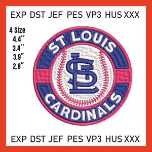 St. Louis Cardinals Logo Mlb Embroidery, Machine Embroidery, Baseball Embroidery, 4 File sizes- Instant Download