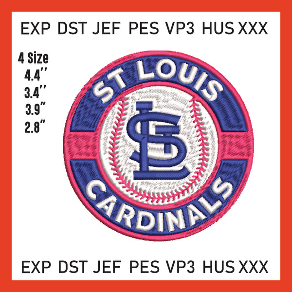 St. Louis Cardinals Logo Mlb Embroidery, Machine Embroidery, Baseball Embroidery, 4 File sizes- Instant Download