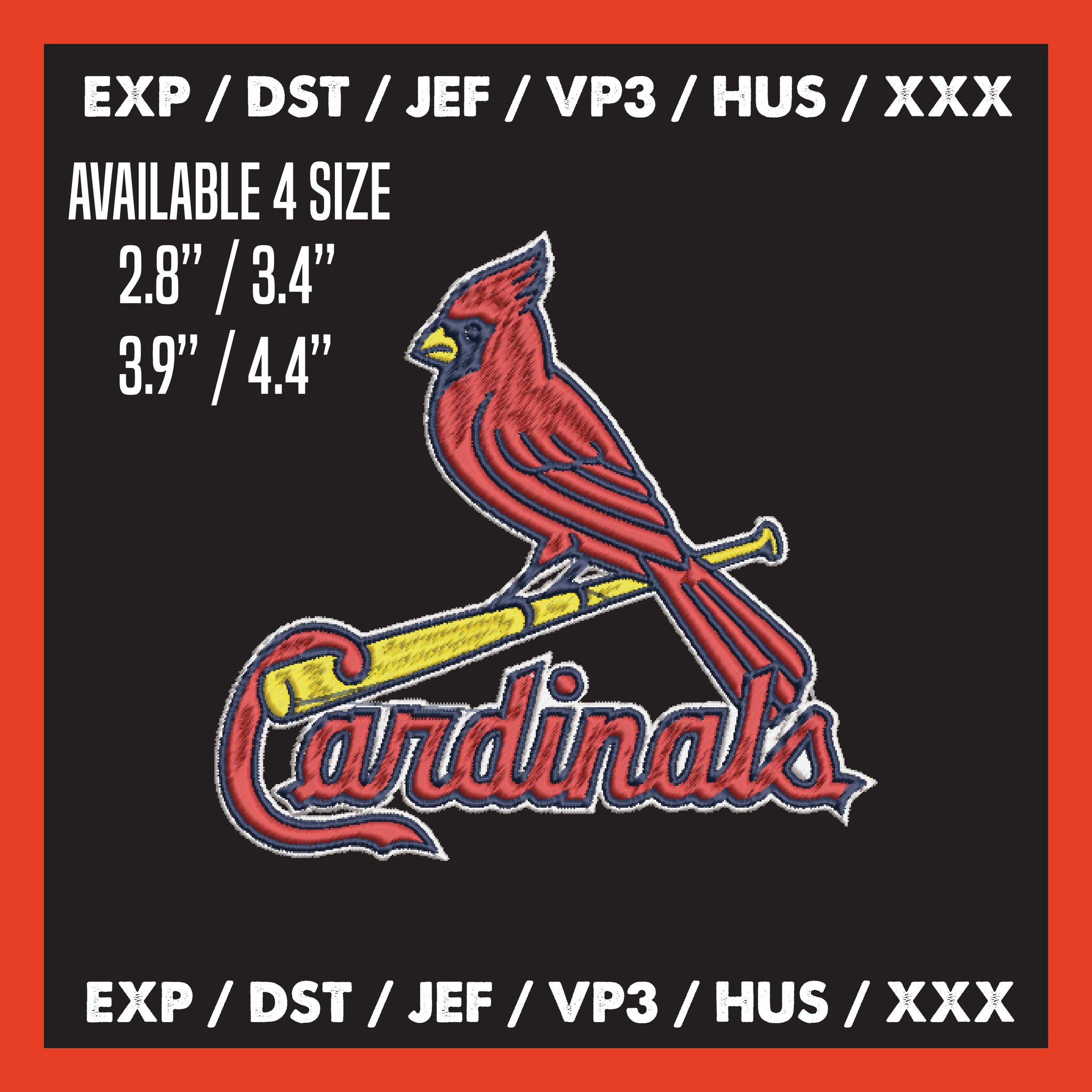 &nbsp;St. Louis Cardinals Logo Mlb Embroidery, Machine Embroidery, Baseball Embroidery, Machine Embroidery Design, 4 File sizes- Instant Download