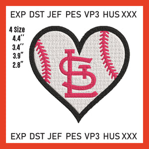 St. Louis Cardinals Logo Mlb Embroidery, Machine Embroidery, Baseball Embroidery, 4 File sizes- Instant Download