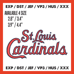 &nbsp;St. Louis Cardinals Logo Mlb Embroidery, Machine Embroidery, Baseball Embroidery, Machine Embroidery Design, 4 File sizes- Instant Download