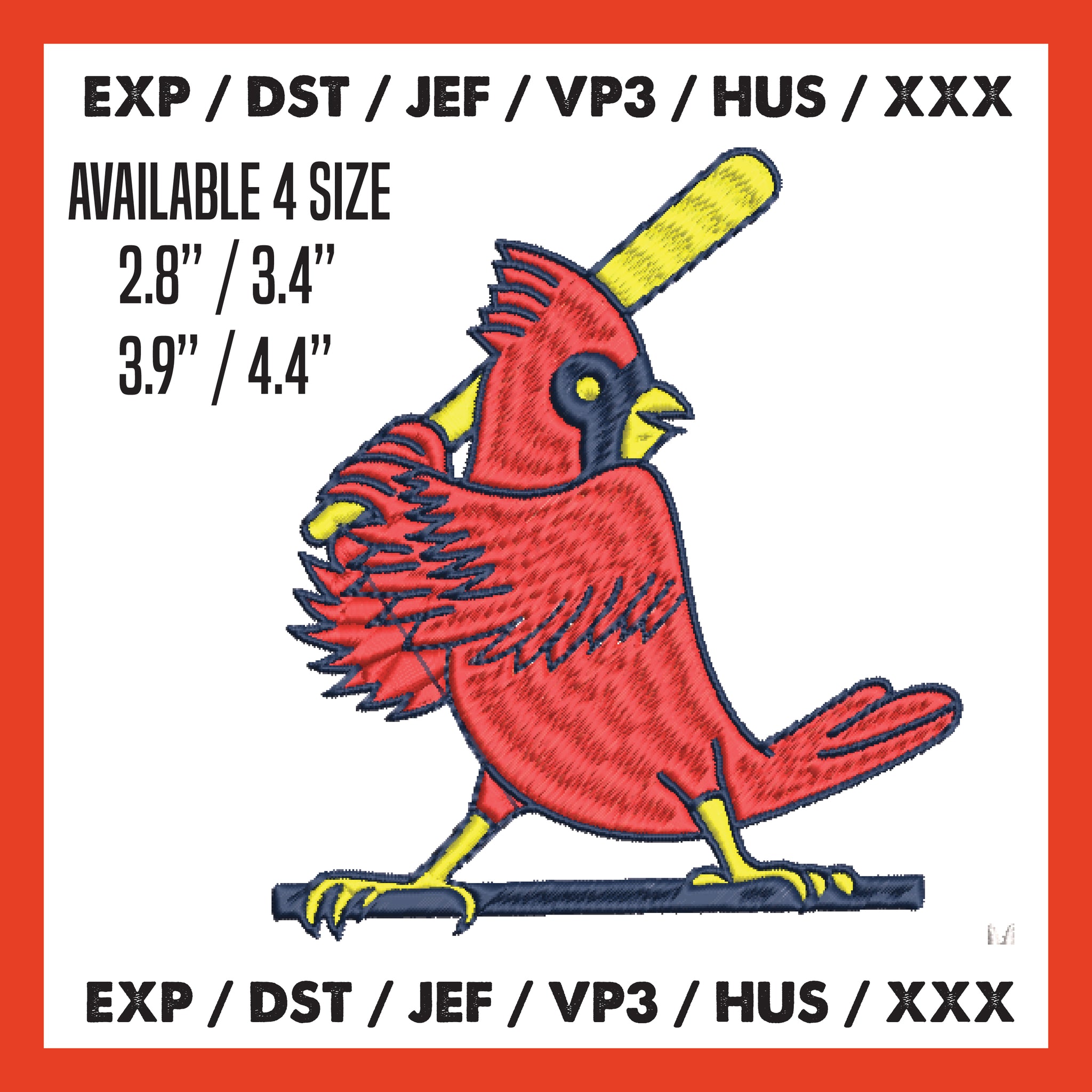 &nbsp;St. Louis Cardinals Logo Mlb Embroidery, Machine Embroidery, Baseball Embroidery, Machine Embroidery Design, 4 File sizes- Instant Download