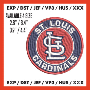 &nbsp;St. Louis Cardinals Logo Mlb Embroidery, Machine Embroidery, Baseball Embroidery, Machine Embroidery Design, 4 File sizes- Instant Download