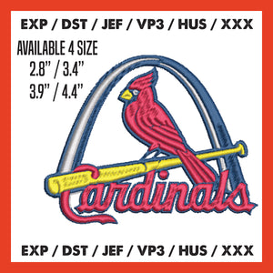 &nbsp;St. Louis Cardinals Logo Mlb Embroidery, Machine Embroidery, Baseball Embroidery, Machine Embroidery Design, 4 File sizes- Instant Download