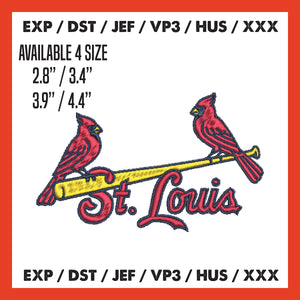 &nbsp;St. Louis Cardinals Logo Mlb Embroidery, Machine Embroidery, Baseball Embroidery, Machine Embroidery Design, 4 File sizes- Instant Download