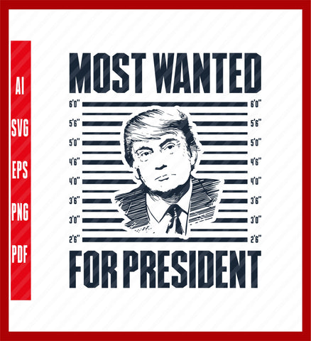 Trump Wanted for President PNG, FREE TRUMP, Not Guilty, Trump Sublimation Trump 2024, Vintage Grunge Trump Digital Download Donald Clipart, Political T-Shirt Design Eps, Ai, Png, Svg and Pdf Printable Files