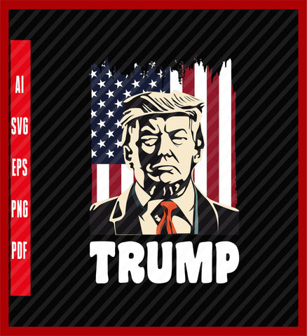 Trump 2024 Premium T-Shirt, Political T-Shirt Design Eps, Ai, Png, Svg and Pdf Printable Files