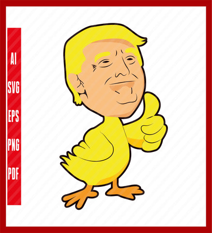 Trump Duck Premium T-Shirt, Political T-Shirt Design Eps, Ai, Png, Svg and Pdf Printable Files