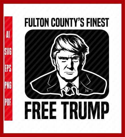 Trump Mugshot Black and White T-Shirt SVG, Political T-Shirt Design Eps, Ai, Png, Svg and Pdf Printable Files