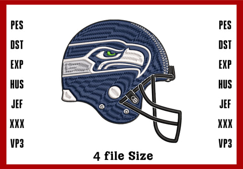 Seattle Seahawks Logo Embroidery, NFL football embroidery, Machine Embroidery Design, 4 File sizes- Instant Download & PDF File