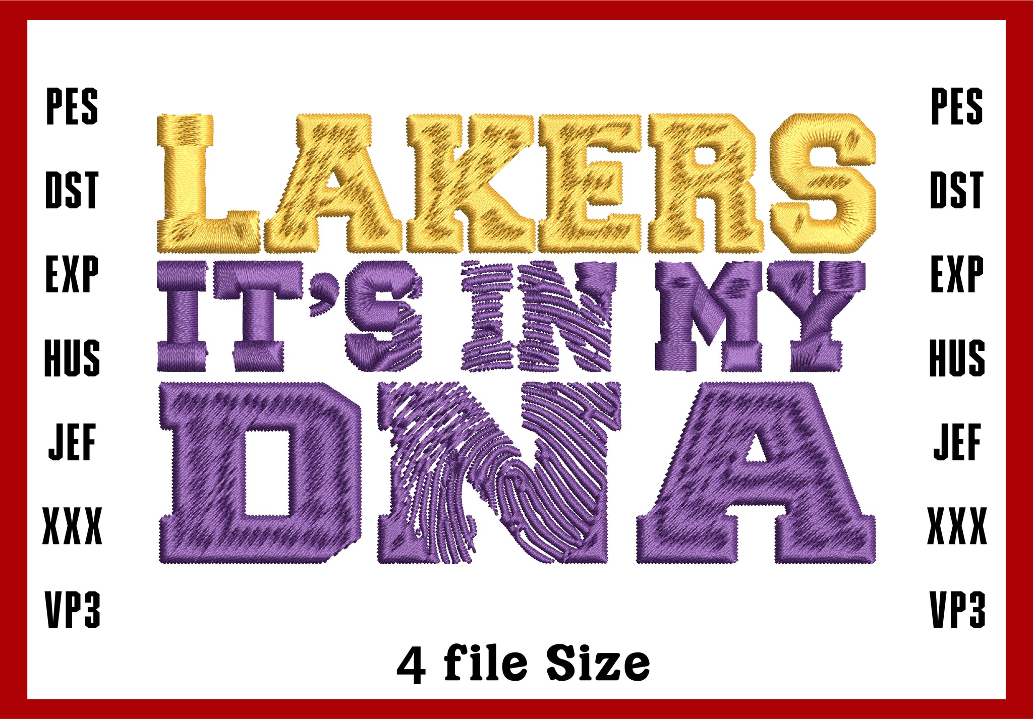 Los Angeles Lakers Logo Embroidery, NBA Basketball embroidery, Machine Embroidery Design, 4 File sizes- Instant Download & PDF File