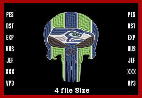 Seattle Seahawks Logo Embroidery, NFL football embroidery, Machine Embroidery Design, 4 File sizes- Instant Download & PDF File