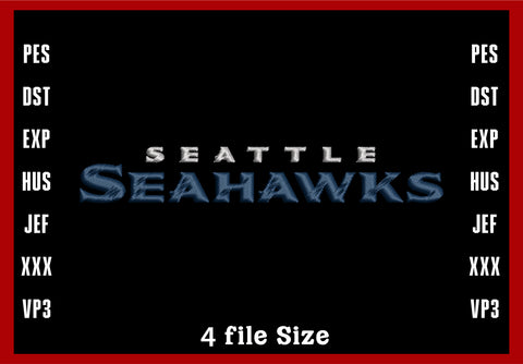 Seattle Seahawks Logo Embroidery, NFL football embroidery, Machine Embroidery Design, 4 File sizes- Instant Download & PDF File