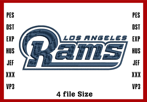 Los Angeles Rams Logo Embroidery, NFL football embroidery, Machine Embroidery Design, 4 File sizes- Instant Download & PDF File