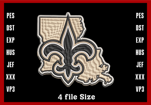 New Orleans Saints Logo Embroidery, NFL football embroidery, Machine Embroidery Design, 4 File sizes- Instant Download & PDF File