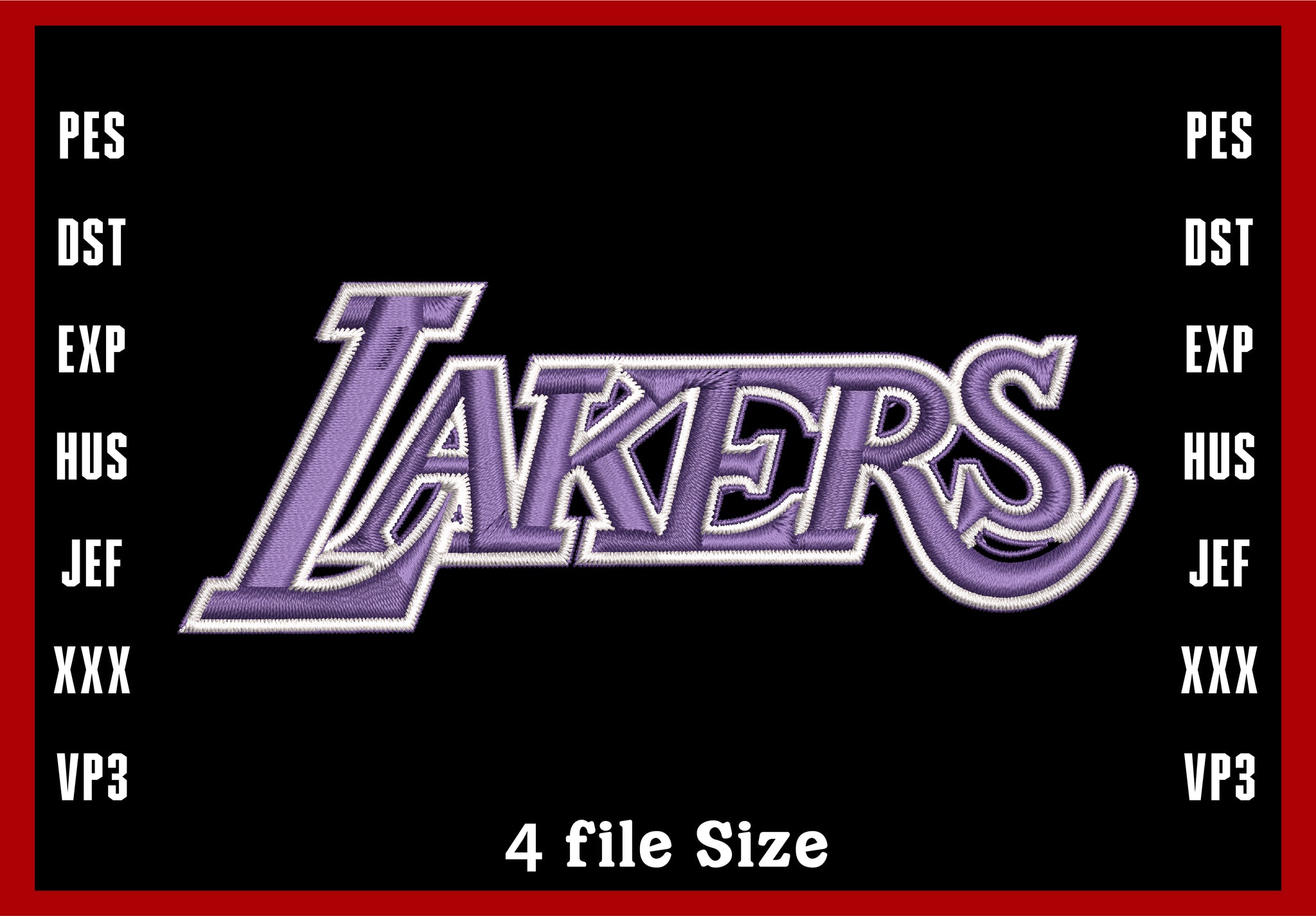 Los Angeles Lakers Logo Embroidery, NBA Basketball embroidery, Machine Embroidery Design, 4 File sizes- Instant Download & PDF File