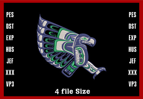 Seattle Seahawks Logo Embroidery, NFL football embroidery, Machine Embroidery Design, 4 File sizes- Instant Download & PDF File