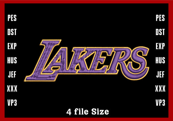 Los Angeles Lakers Logo Embroidery, NBA Basketball embroidery, Machine Embroidery Design, 4 File sizes- Instant Download & PDF File