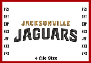 Jacksonville Jaguars Logo Embroidery, NFL football embroidery, Machine Embroidery Design, 4 File sizes- Instant Download & PDF File