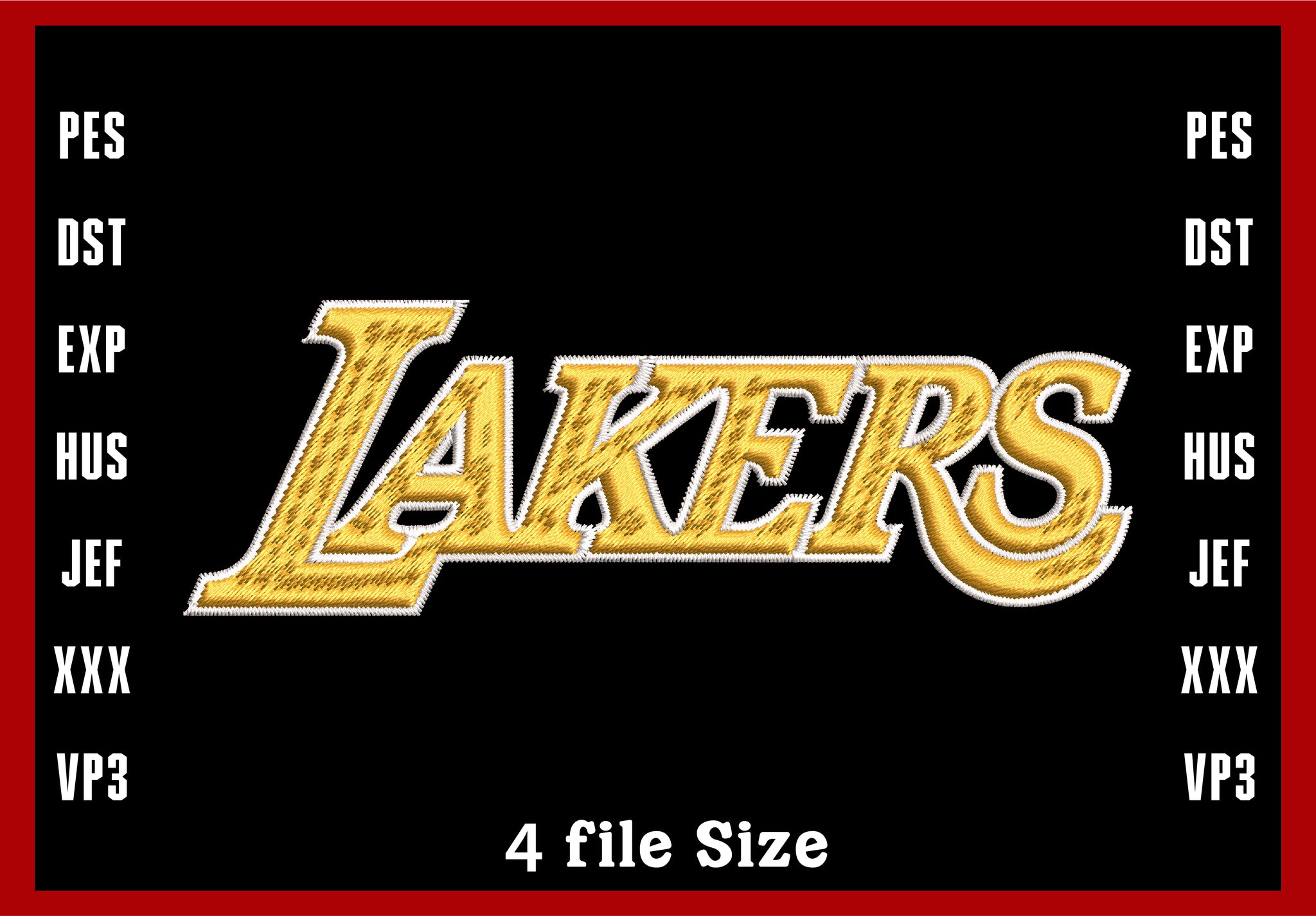 Los Angeles Lakers Logo Embroidery, NBA Basketball embroidery, Machine Embroidery Design, 4 File sizes- Instant Download & PDF File