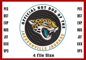 Jacksonville Jaguars Logo Embroidery, NFL football embroidery, Machine Embroidery Design, 4 File sizes- Instant Download & PDF File