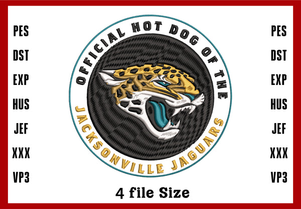 Jacksonville Jaguars Logo Embroidery, NFL football embroidery, Machine Embroidery Design, 4 File sizes- Instant Download & PDF File