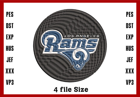 Los Angeles Rams Logo Embroidery, NFL football embroidery, Machine Embroidery Design, 4 File sizes- Instant Download & PDF File