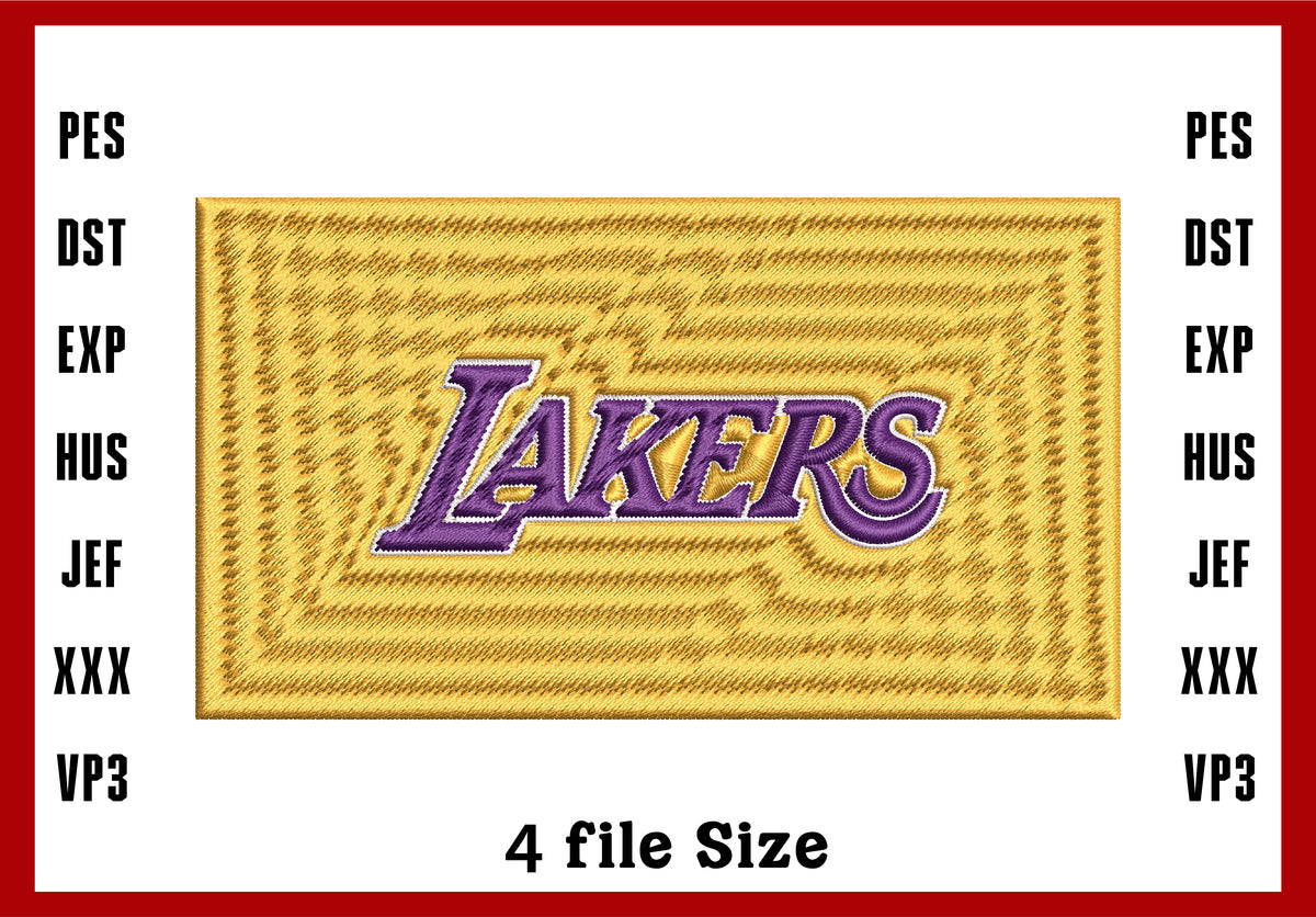 Lhakes Lettering Design Los Angeles Lakers Logo Embroidery, NBA Basketball embroidery, Machine ...