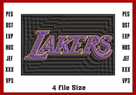 Los Angeles Lakers Logo Embroidery, NBA Basketball embroidery, Machine Embroidery Design, 4 File sizes- Instant Download & PDF File