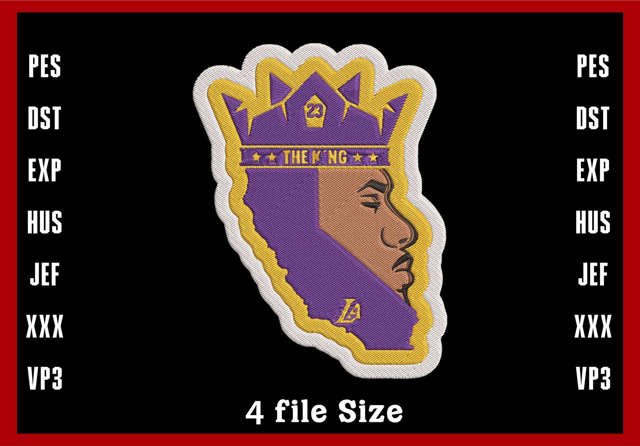 Los Angeles Lakers Logo Embroidery, NBA Basketball embroidery, Machine Embroidery Design, 4 File sizes- Instant Download & PDF File