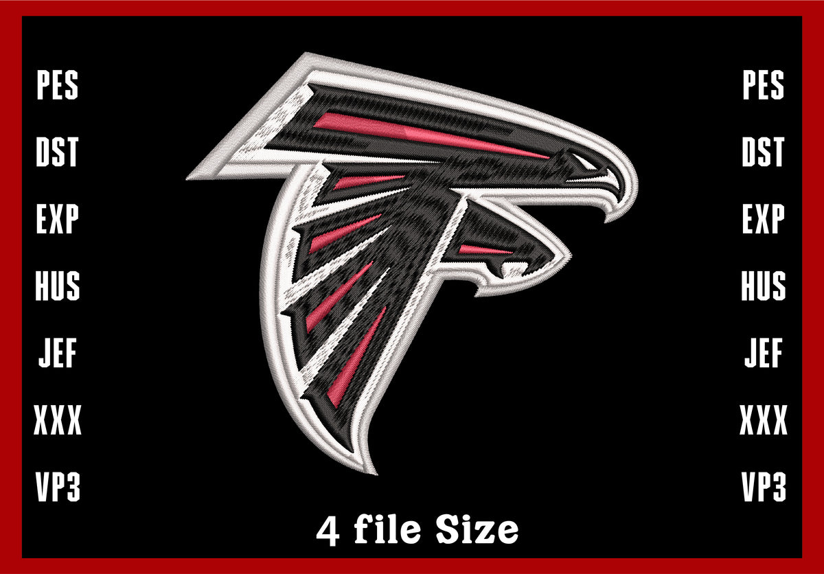 Atlanta Falcons Logo Embroidery, NFL football embroidery, Machine Embr ...