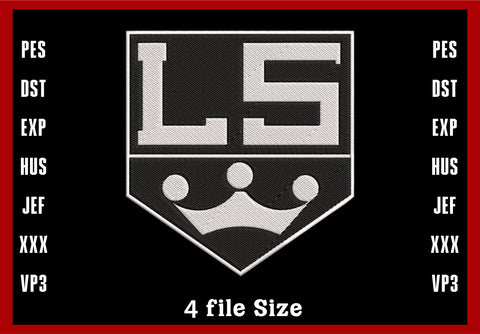 Los Angeles Kings Logo Embroidery, NHL Logo Embroidery, Machine Embroidery Design, 4 File sizes- Instant Download & PDF File