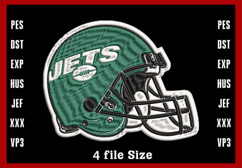 New York Jets Helmet Embroidery, NFL football embroidery, Machine Embroidery Design, 4 File sizes- Instant Download & PDF File