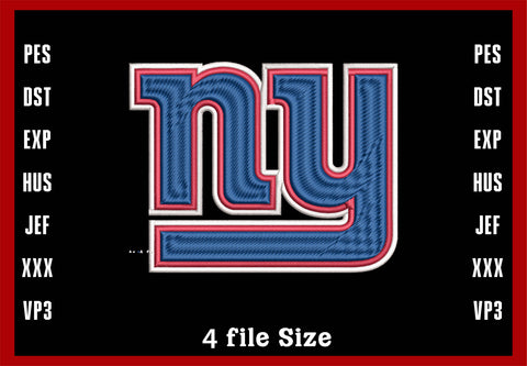 New York Giants Embroidery, NFL football embroidery, Machine Embroidery Design, 4 File sizes- Instant Download & PDF File