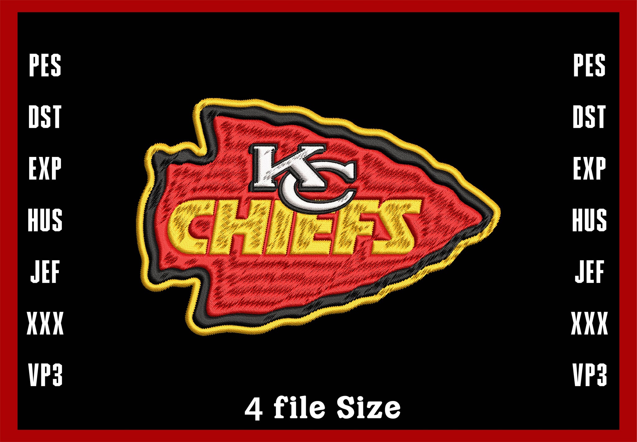 Kansas City Chiefs Vintage Embroidered Iron-On Patch - 3.5 X 2.5 Inches Grade A1