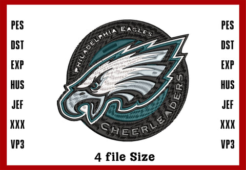 Philadelphia Eagles Logo Embroidery, NFL football embroidery, Machine Embroidery Design, 4 File sizes- Instant Download & PDF File