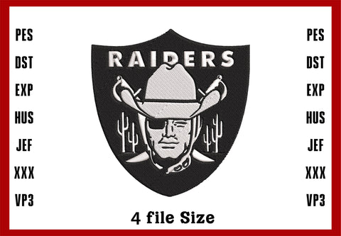 Las Vegas Raiders Logo Embroidery, NFL football embroidery, Machine Embroidery Design, 4 File sizes- Instant Download & PDF File