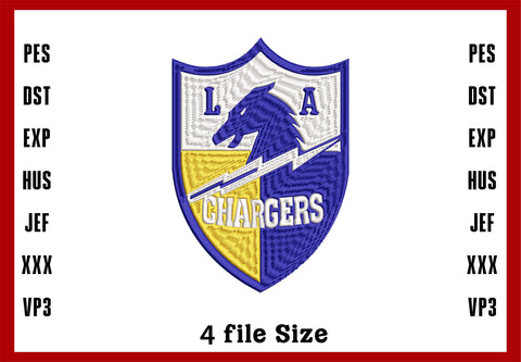 Los Angeles Chargers Logo Embroidery, NFL football embroidery, Machine Embroidery Design, 4 File sizes- Instant Download & PDF File