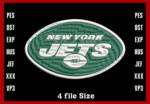 New York Jets Logo Embroidery, NFL football embroidery, Machine Embroidery Design, 4 File sizes- Instant Download & PDF File