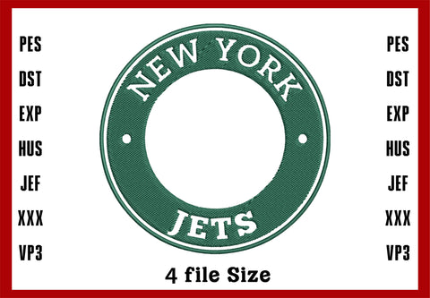 New York Jets Logo Embroidery, NFL football embroidery, Machine Embroidery Design, 4 File sizes- Instant Download & PDF File