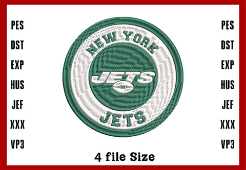 New York Jets Logo Embroidery, NFL football embroidery, Machine Embroidery Design, 4 File sizes- Instant Download & PDF File