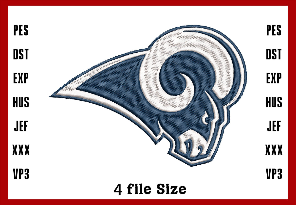 Los Angeles Rams Logo Embroidery, NFL football embroidery, Machine Emb ...